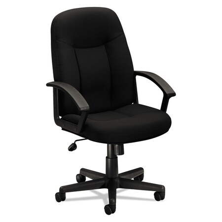 Hon Basyx Executive Chair Chair, High-Back, Swivel, Black, Fixed Arms, Plastic, Black VL601VA10T